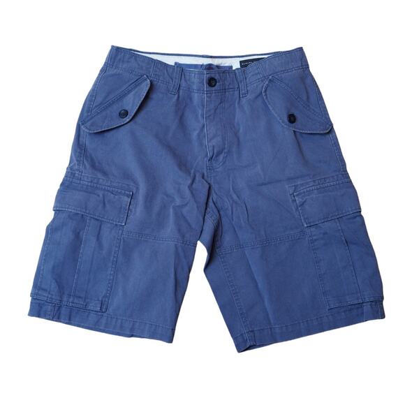 Banana Republic Men Cotton Cargo Drawstring Pocket Shorts Khakis Blue 30 - Picture 1 of 8